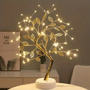 LED Copper Wire Golden Leaf Light