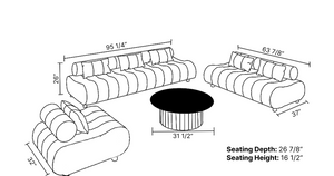 Puffer Modern Leather Sofa Set