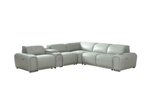 Tumbler Modern Leather Reclining Sectional With Speakers