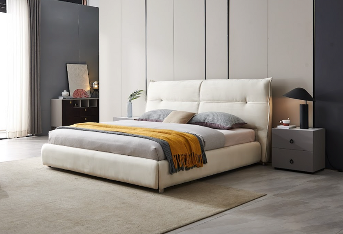 Enzo Leather Modern Bed