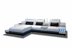 Celsius Mini Modern Leather Sectional - Blank Background 1