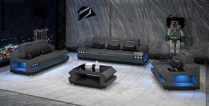 Celsius Modern Leather Sofa Set