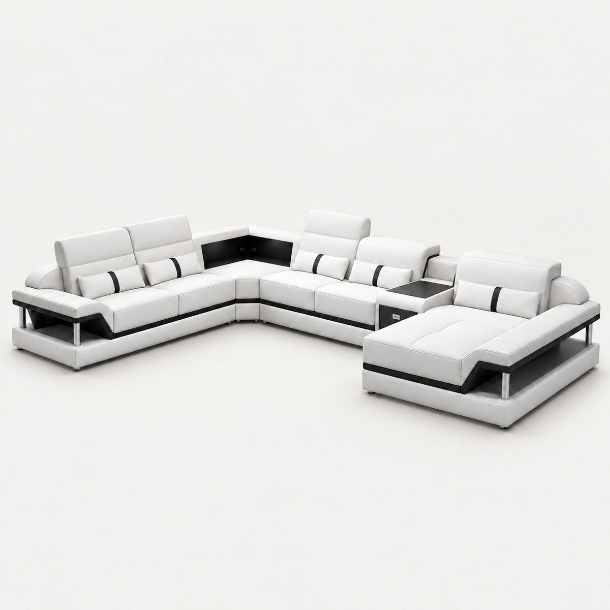 Bewley Modern Leather Sectional With Storage