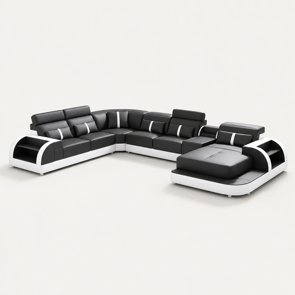 Blaylock Modern Sectional Sofa with LED Light
