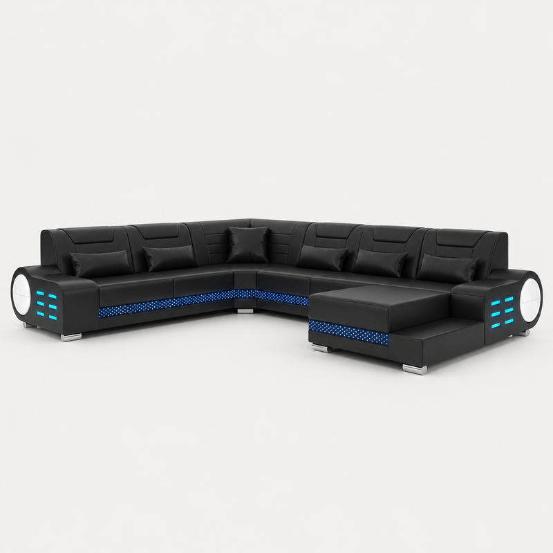 Elliot Modern Leather Sectional
