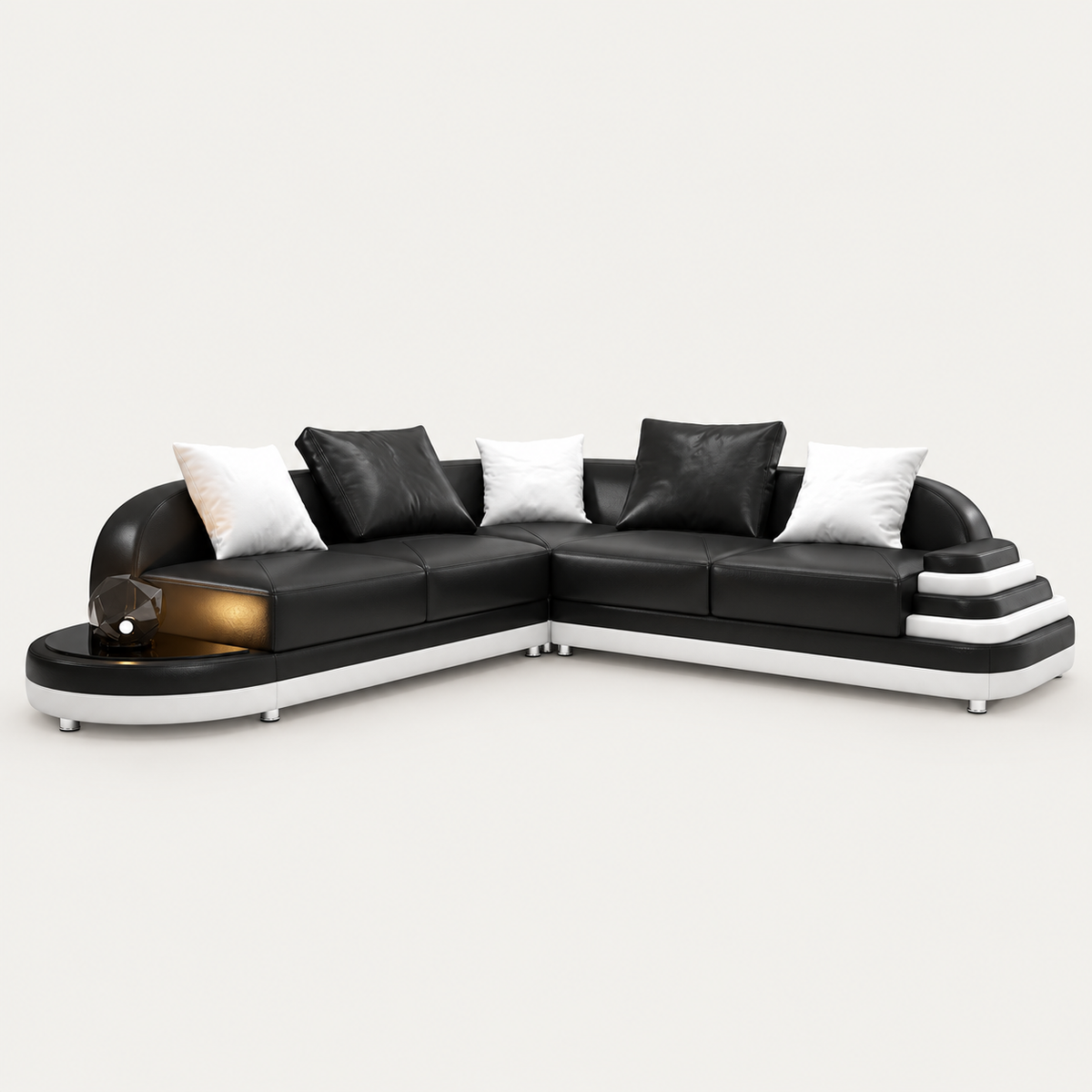 Lillian Small Modern Leather Sectional