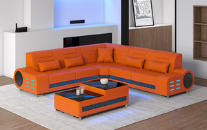 Elliot Small Modern Leather Sectional