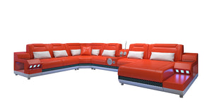 Celsius Modern Leather Sectional with Console Table