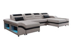 Venus Modern Leather Sectional with LED Light