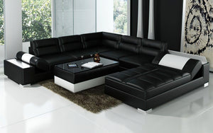 Thataway Modern Leather Sectional with Storage