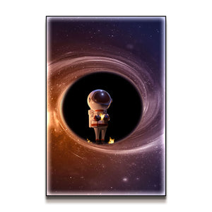 Futuristic Wall Art Cute Astronaut Pick Up Stars