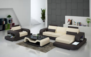Tara Mini Modern Leather Sectional with Chaise
