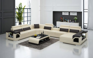 Talos Modern U-Shape Leather Sectional