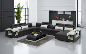 Talos Modern U-Shape Leather Sectional