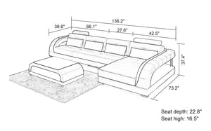 Lacus Small Modern Leather Sectional
