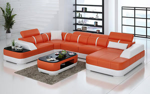 Grimdale Modern U-Shape Leather Sectional