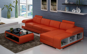 Elza Small Modern Leather Sectional