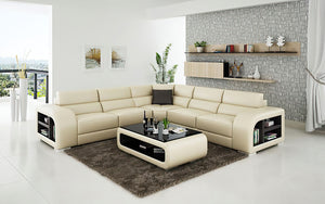 Poris Modern Leather Sectional
