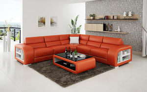 Poris Modern Leather Sectional