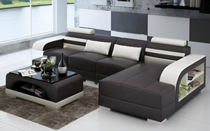 Eleese Small Modern Leather Sectional