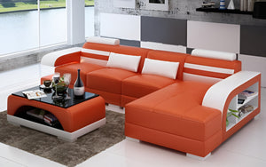 Eleese Small Modern Leather Sectional