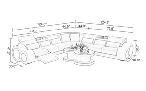 Aetius XL Modern Leather Sectional with Footrest