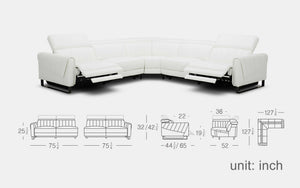 Haley Modern Leather Sectional with Recliner