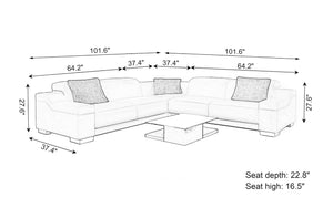 Everlin Modern Leather Sectional
