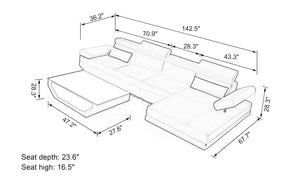 Merdell Small Modern Leather Sectional