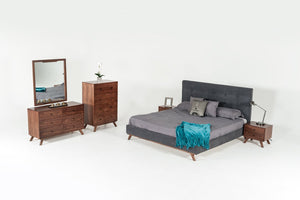 Astima Modern Grey & Walnut Nightstand