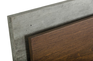 Camona Modern Dark Walnut & Faux Concrete Bed