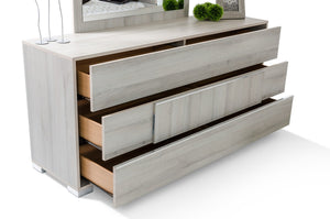 Erica Italian Modern Grey Dresser&Mirror