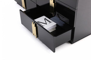 Tavi Modern Black & Gold Dresser&Mirror