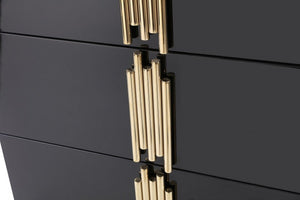 Tavi Modern Black & Gold Dresser&Mirror